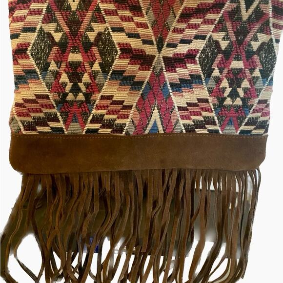 American Eagle Outfitters Bag, Aztec Print with Fringe Bottom - Picture 1 of 2